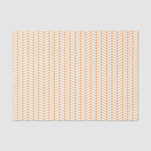 Chevron Tissue Paper - Orange on White