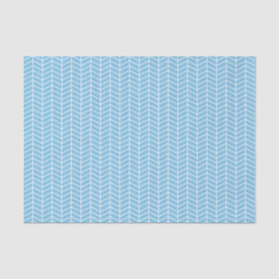 Chevron Tissue Paper - White on Light Blue
