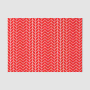 Chevron Tissue Paper - White on Red
