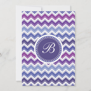 Chevron Tribal ZigZag Pattern in Blue and Purple Invitation