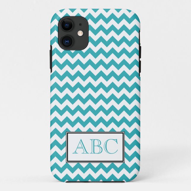 Chevron Turquoise & White iPhone 5 Case (Back)