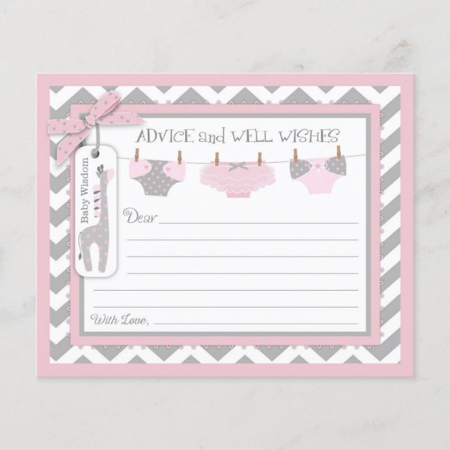 Chevron Tutu Diapers Advice Card (Front)