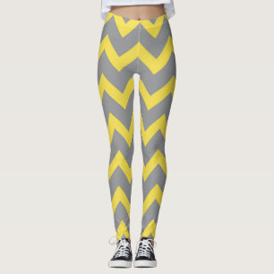 Chevron ultimate grey illuminating yellow pattern leggings