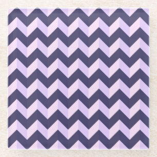 Chevron Violet Glass Coaster