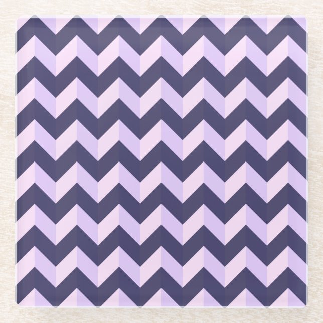 Chevron Violet Glass Coaster (Front)