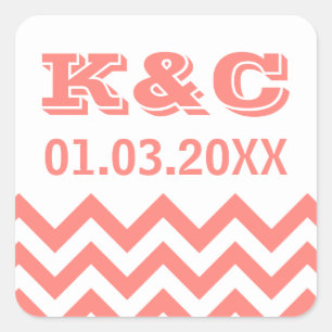 Chevron Wedding Favour Stickers