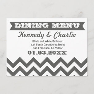 Chevron Wedding Menu Cards