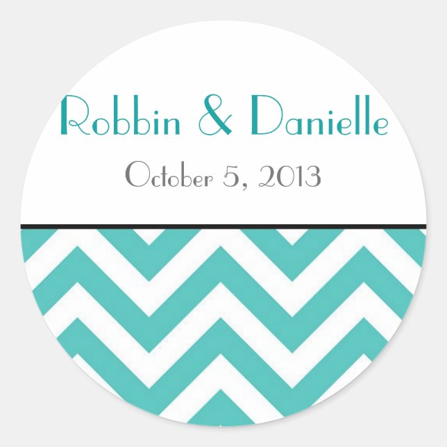 Chevron Wedding Sticker (Front)
