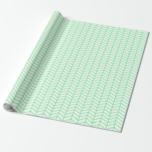 Chevron Wrapping Paper - Light Green on White