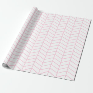 Chevron Wrapping Paper - Light Pink on White  XL 