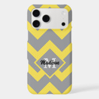 Chevron yellow grey pattern lines stripes Monogram