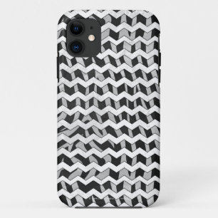 Chevron Zebra Black and Grey Case-Mate iPhone Case