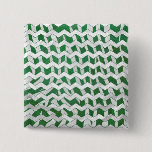 Chevron Zebra Green and White Print 15 Cm Square Badge