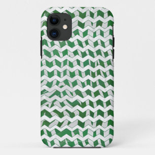 Chevron Zebra Green and White Print Case-Mate iPhone Case