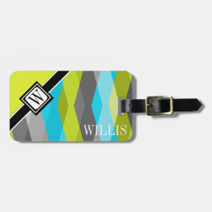 Chevron Zig Zag Monogram  Luggage Tag