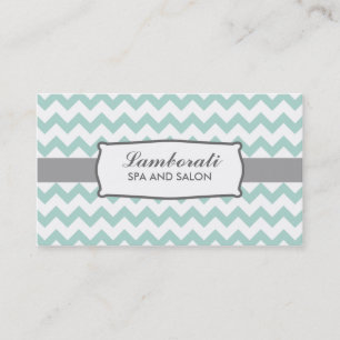 Chevron Zig Zag Pattern Elegant Green Groupon Business Card