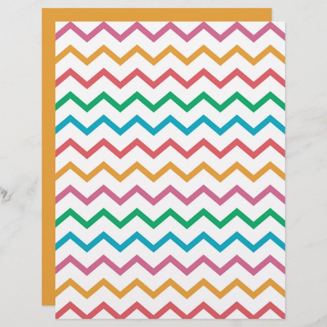 Chevron Zig Zag Pattern Scrapbook Paper (Front/Back)