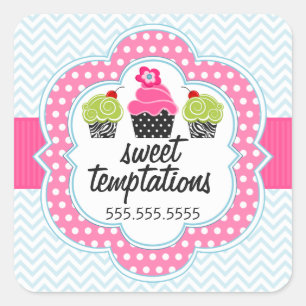 Chevron Zigzag Cupcake Bakery Box Seals