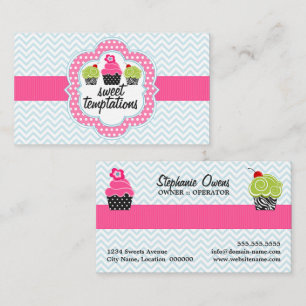 Chevron Zigzag Cupcake Bakery Business Card
