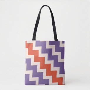 Chevron zigzag design in natural colours tote bag