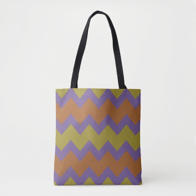Chevron zigzag design in natural colours tote bag (Front)