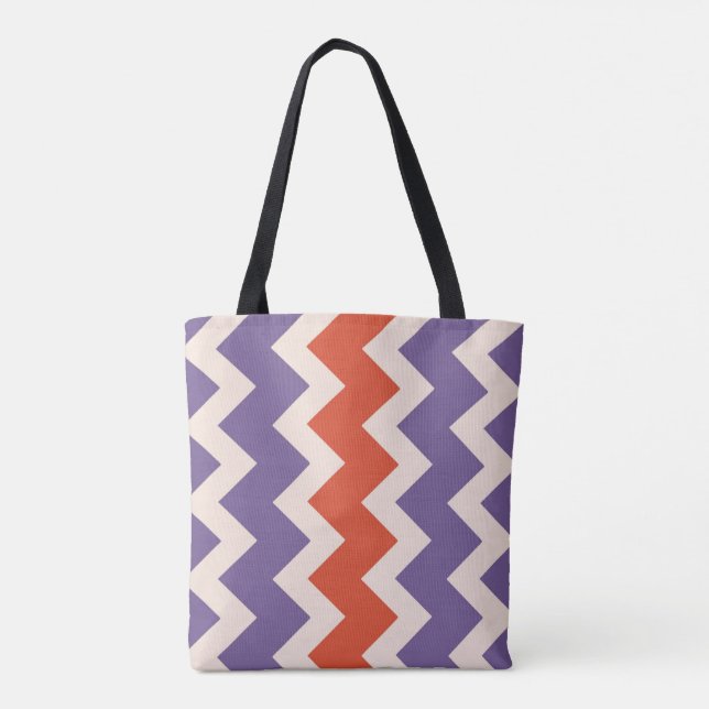 Chevron zigzag design in natural colours tote bag (Back)