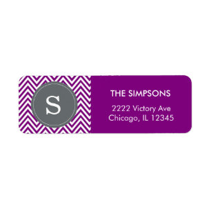 Chevron Zigzag for a Unique Purple White Monogram