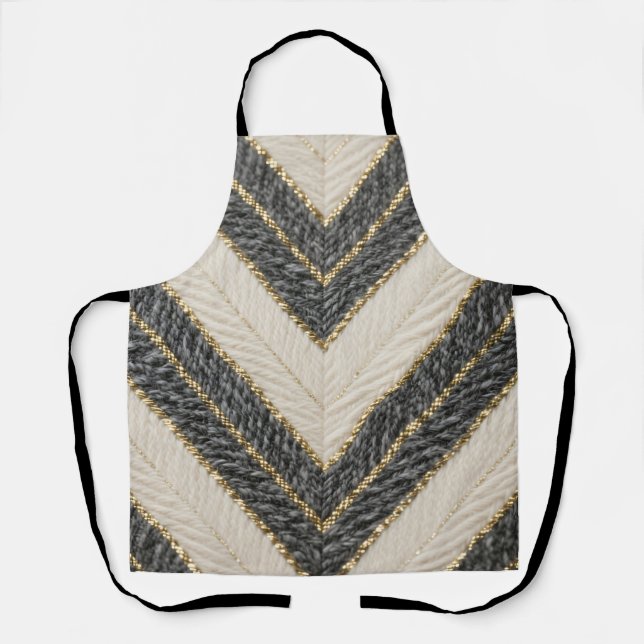 Chevron Zigzag Glam Pattern Apron (Front)
