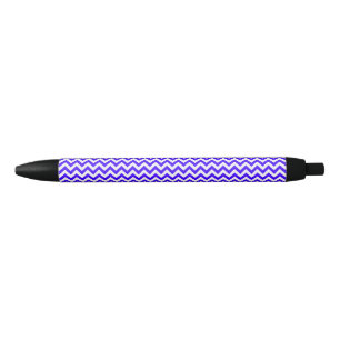 Chevron Zigzag Lines Electric Ultramarine Black Ink Pen