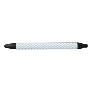 Chevron Zigzag Lines Light Baby Blue Black Ink Pen