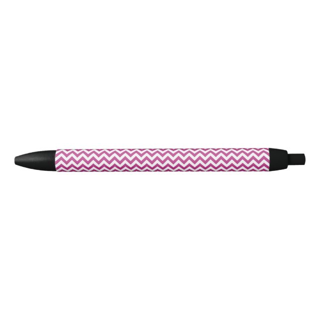 Chevron Zigzag Lines Medium Red-Violet Black Ink Pen (Front)