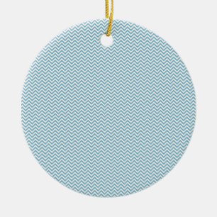 Chevron ZigZag Pattern Blue Ceramic Tree Decoration