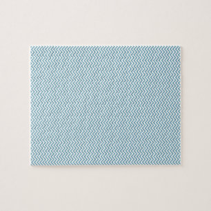 Chevron ZigZag Pattern Blue Jigsaw Puzzle
