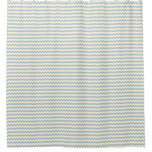 Chevron zigzag pattern ice blue and cream shower curtain
