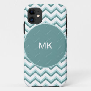 Chevron ZigZag Pattern in Mint Green iPhone 11 Case