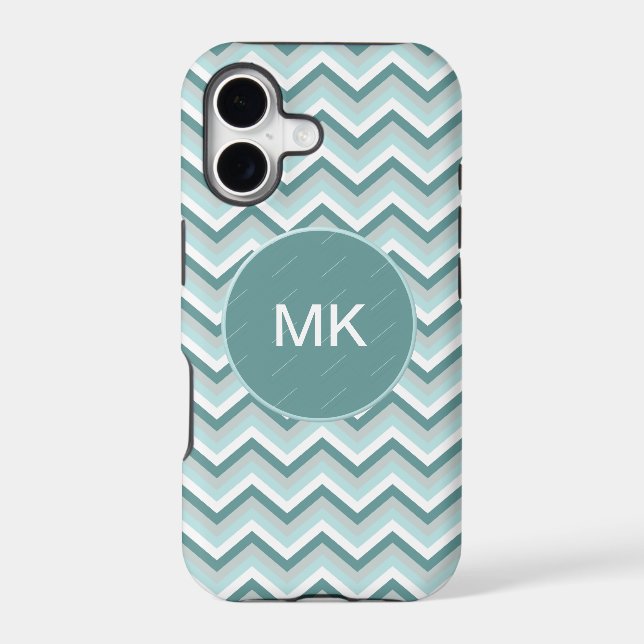 Chevron ZigZag Pattern in Mint Green  - Customised (Back)