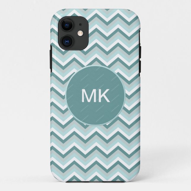 Chevron ZigZag Pattern in Mint Green  - Customised Case-Mate iPhone Case (Back)
