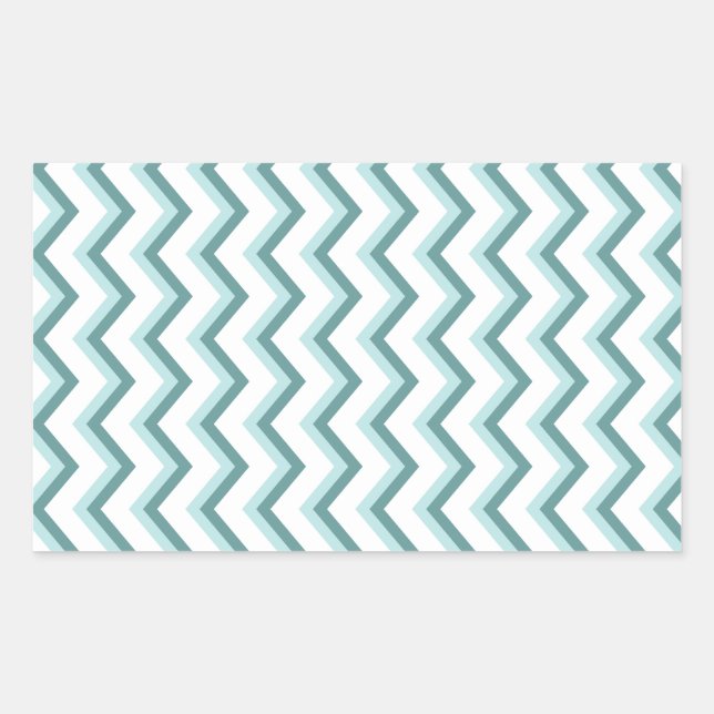 Chevron ZigZag Pattern in Mint Green Rectangular Sticker (Front)