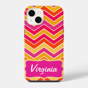 Chevron zigzag pattern mulit-coloured iPhone 14 case