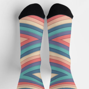 Chevron Zigzag Stripes Seamless Pattern Socks