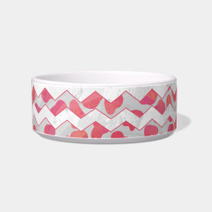 ChevronDalmatian Pink and White Bowl