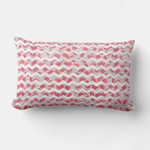 ChevronDalmatian Pink and White Lumbar Cushion