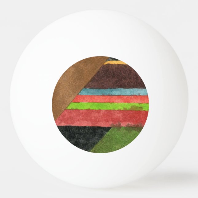 "Chevrons" Abstract Design Ping Pong Ball (Front)