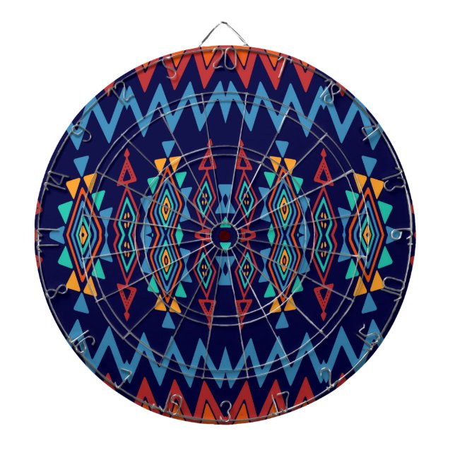 Chevrons and rhombus abstract design dartboard (Front)