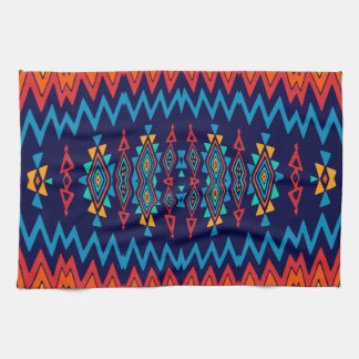 Chevrons and rhombus abstract design tea towel
