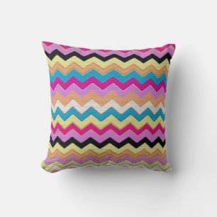 Chevrons Colourful Pattern Peace Love Destiny Cushion
