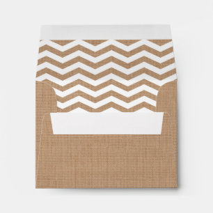 Chevrons on Burlap RSVP Envelope