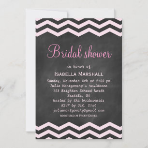 Chevrons on Chalk Bridal Shower Invitation