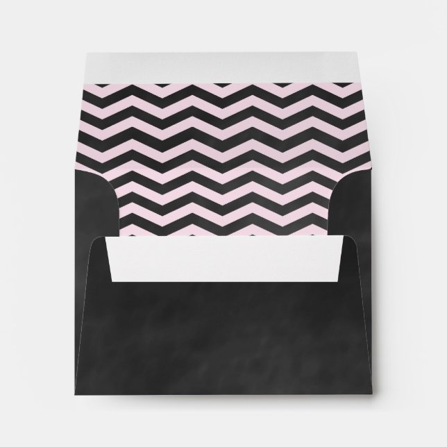 Chevrons on Chalk RSVP Envelope (Back (Bottom))