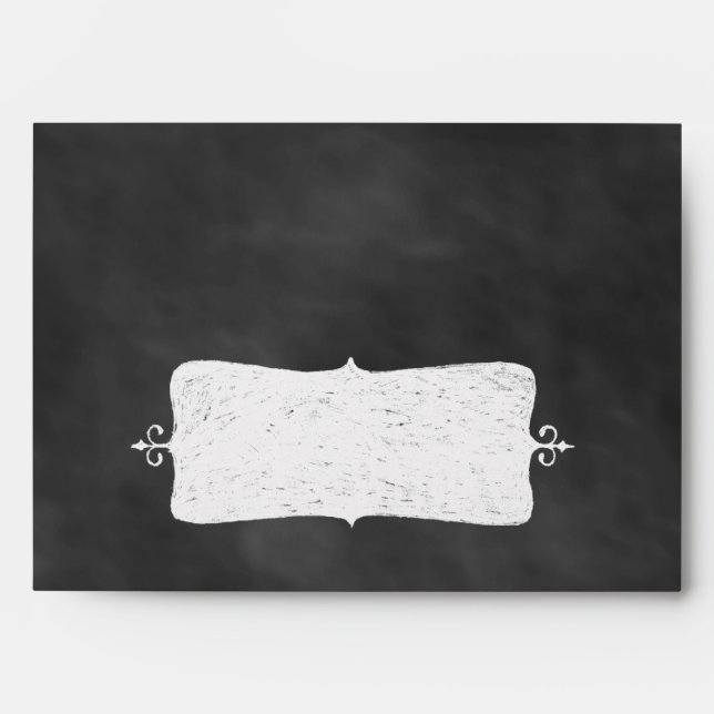 Chevrons on Chalkboard Envelope in mint (Front)